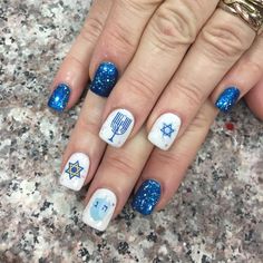 Chanukah Nails, Jewish Nails, Hanukkah Nails