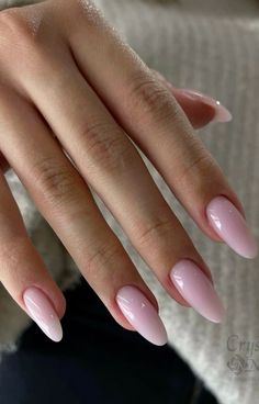 Milky Pink Nails, Wide Nails, Milky Pink, Nails 2024, Pink Spring, Oval Nails, Girls Nails