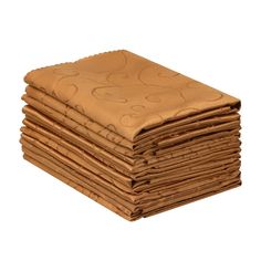 a stack of folded brown napkins on top of each other