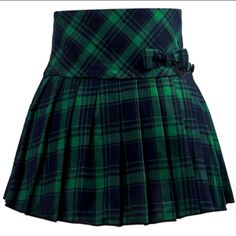 Chouyatou Women's A-Line Plaid Pleated Skirt Side Zipper Color: Green Plaid Size:2xl April O Neil Costume, Kathryn Merteuil, White Knee High Socks, April O Neil, Cruel Intentions, Plaid Pleated Skirt, Movie Costumes, Mutant Ninja, Pleated Mini Skirt