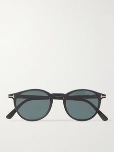 TOM FORD Eyewear's 'Andrea' sunglasses are detailed with the house's 'T' logos at the temples. They're made from black acetate and have round frames and polarised 'Petroleum Blue' lenses. Petroleum Blue, Summer Watch, Tom Ford Bag, Tom Ford Eyewear, Round Frames, Tom Ford Sunglasses, Acetate Sunglasses, Fashion 2024, Blue Lenses