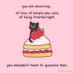 a cat sitting on top of a cake with the caption you shouldn't have to question that