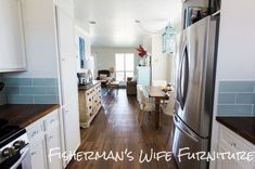 the kitchen is clean and ready to be used as a dining room or family room