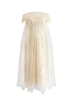 This elegant piece features an off-shoulder design, a chic lace overlay, and an exquisite floor-length cut. Perfect for a formal event or a special evening.