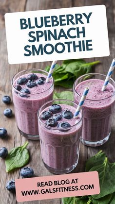 3 glasses of blueberry spinach smoothie recipe Frozen Spinach Smoothie, Spinach Smoothie Recipes Healthy, Gut Health Breakfast, Health Breakfast Ideas, Antioxidant Smoothie Recipe, Green Smoothie Recipes Healthy, Blueberry Spinach Smoothie, Antioxidant Smoothie, Spinach Smoothie Recipes