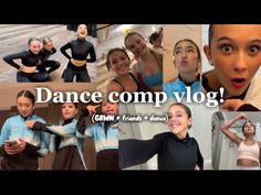 a collage of photos with the words dance com vlog