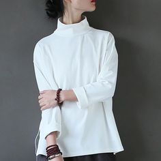 Turtleneck Pattern, Flats Shoes Comfortable, Floor Length Dresses, Embroidered Tshirt, White T, Custom Dresses, Top Sales, Pure Color, Fabric Samples