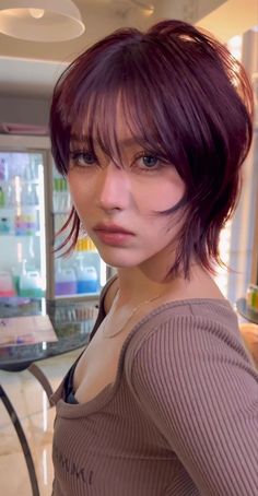 Short Mullet Women, Short Mullet Hairstyle Women, Short Purple Hair, Shortish Hair, Dyed Hair Inspiration, Hair Catalog, Short Hair Tutorial, Haircuts For Medium Hair, Haircut And Color