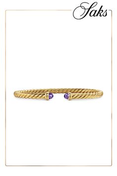 David Yurman's artistic signature, Cable began as a bracelet that he hand-twisted from 50 feet of wire. For the past 30 years, he has evolved the twisted helix into a myriad of designs. 18-karat yellow gold Bracelet, 4mm Cablespira is a patented DY construction that is highly flexible and exceptionally comfortable to wear Made in Italy ABOUT THE BRAND David, a sculptor, and his wife, Sybil, a painter, launched their innovative jewelry brand in 1980 in New York City. Since then, the American desi Artistic Signature, Jewelry Brand, Yellow Gold Bracelet, David Yurman, Helix, Jewelry Branding, Sculptor, 30 Years, Desi