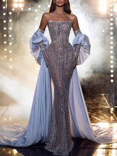 Formal Gowns For Women, Look Gatsby, Purple Woman, Robes Glamour, Gowns For Women, Blue Mermaid, Elegante Casual