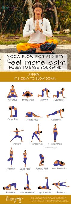 a woman doing yoga poses with the words, yoga flow for an easy and effective way to