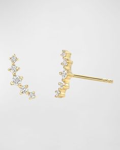 Zoe Lev Jewelry earrings    14karat yellow gold    VS white diamonds    Total carat weight: 0.20    For pierced ears    Wipe clean    Made in USA Yellow Gold Cubic Zirconia Ear Climbers With Prong Setting, Formal Yellow Gold Ear Climbers With Prong Setting, 14k Yellow Gold Ear Climbers With Prong Setting, Yellow Gold Diamond Ear Climbers For Formal Occasions, Formal Yellow Gold Diamond Ear Climbers, 14k Yellow Gold Ear Climbers With Diamond Accents, Gold Cubic Zirconia Ear Climbers With Prong Setting, Yellow Gold Diamond Ear Climbers For Gift, Yellow Gold 14k Diamond Accented Ear Climbers