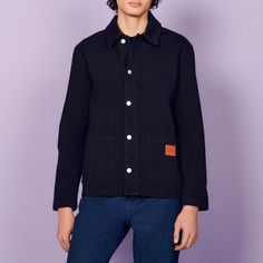 Sandro Denim Overshirt In Navy Blue Size Medium Denim Overshirt, Sandro Paris, Short T Shirt, Primavera Estate, Shirt Jacket, Jogging, Mens Jackets, Lookbook, Jackets & Coats