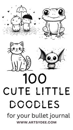 100+ Cute Little Doodles: Simple Techniques to Create Adorable Art - Artsydee | Drawing, Painting, C | Little doodles, Doodle drawings, Doodle art designs . #Pandas #Kawaii #Cute_Bujo_Doodles #Ghost_Doodles_Cute Cute Bujo Doodles, Cute Doodle Animals, Cute Doodle Inspiration, Doodle Animals Easy, Sketch Book Drawings Doodles, Cute Halloween Drawings Doodles, Cute Little Doodles