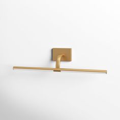 a gold toilet paper holder on a white wall