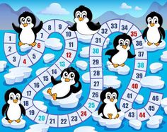 penguins are on the ice with numbers to 10 and counting them in each game, which is