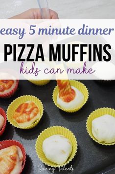 kids can make mini pizza muffins with this easy recipe