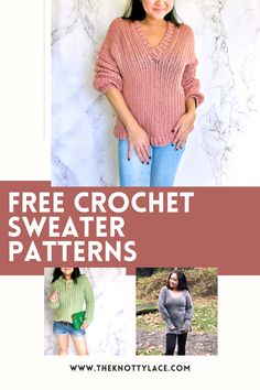 Looking for cozy and stylish crochet sweater patterns? These free patterns come with step-by-step video tutorials to make your project a breeze! Perfect for all skill levels, so grab your hooks and get ready to create something amazing.  Find your favorite or save this pin for later!    #FreeCrochetPatterns #CrochetSweater #FreePatterns #crochetwinterideas