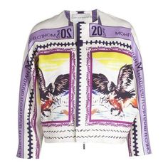 Foreign Money, Collarless Jacket, Jackets Uk, Jacket Zipper, Mary Katrantzou, Silk Jacket, Spring Jackets, Double Breasted Jacket, White Jacket