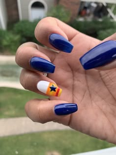 Houston Astros Acrylic Nails, Houston Astros Nail Designs, Astros Nail Designs, Astros Nails, Houston Astros Nails, Baseball Nail Designs, Baseball Nails, Sports Nails, August Nails