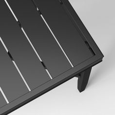 a black table that has some lines on it