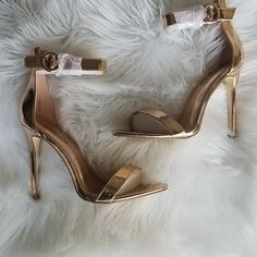 Brand New With Box, Size 11 Rose Gold Stilleto Heels. Can Be Worn Casual Or With Formal Attire. Reasonable Offers Welcome. Heel Measures Approximately 4.25 Inches. Gianvito Rossi Heels, Gold Platform Heels, Ivory Heels, Valentino Heels, Pink Mules, Sparkle Heels, Black Chunky Heels, Leopard Print Heels, Louboutin Heels