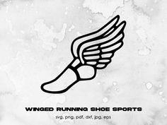 the winged running shoe sports logo