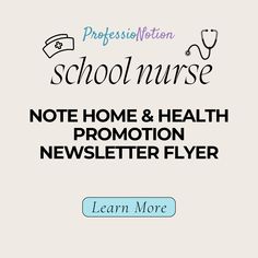 the school nurse note home and health promotion flyer