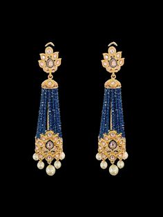 jhumka length 3.8 inch screw back post made using cz polki with meenakari work and 22ct gold plating Blue Dangle Earrings For Festive Occasions, Blue Chandbali Bridal Earrings In Temple Jewelry Style, Blue Stone Work Temple Jewelry Earrings, Blue Meenakari Chandbali Danglers, Blue Temple Jewelry Danglers For Diwali, Blue Temple Jewelry Danglers For Festive Occasions, Blue Kundan Danglers For Gift, Blue Temple Jewelry Chandbalis With Latkans, Blue Meenakari Chandelier Earrings As Gift