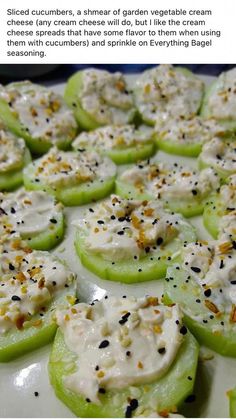 green peppers topped with cream cheese and sprinkles