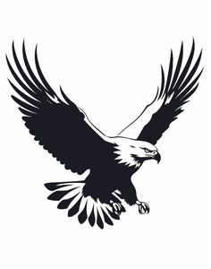 an eagle flying in the air with its wings spread out and it's talon extended