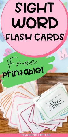 Sight Word Flash Cards! Free Pintable! Pre Kindergarten Sight Words List, Prek Site Words, Practicing Sight Words At Home, Kindergarten Flashcards Diy, Ell Picture Cards Free Printable, Free Printable Sight Words Flashcards, Diy Phonics Flashcards, Easy Sight Words For Preschool, Free Kindergarten Sight Words Printables