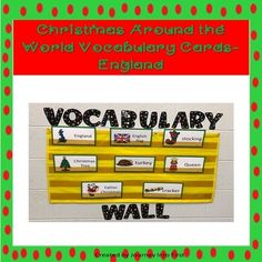 christmas around the world word display cards