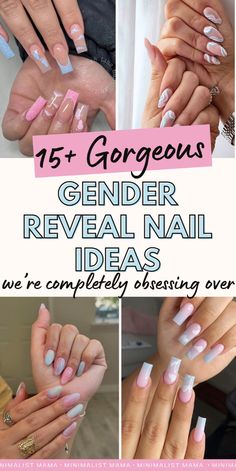 Want trendy gender reveal nails for 2025? My list of stylish and cute gender reveal nail ideas has you covered! I’m sharing perfect pink and blue nails for your gender reveal party, maternity nails, and baby shower. From acrylic to short, French tips, almond, and simple styles, these are the best pregnancy nail ideas in pink and blue. French Tips Almond, Short French Tips, Cute Maternity Style, Gender Reveal Nails, Shower Nails