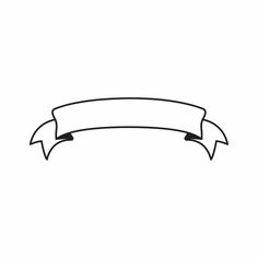 a black and white line drawing of a ribbon with an empty space for text on it