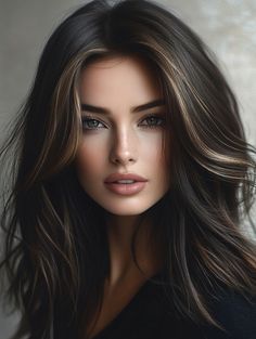 Lowlights Hair Color, Caramel Streaks, Chocolate Brunette Hair Color, Autumn Hair Color, Lowlights Hair, Chocolate Brunette, Stylish Hair Colors, Classy Beauty, Hair Color Guide