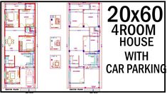 two story house with car parking sign next to the floor plan for this apartment building