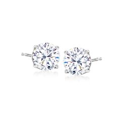 PRICES MAY VARY. CZ AND 14KT WHITE GOLD — 2.00 ct. t.w. CZ stud earrings in 14kt white gold. Round brilliant-cut CZs. Polished finish. Post/clutch backings. IDEAL FOR EVERYDAY WEAR — With their essential design, these CZ stud earrings wear well whether you’re running errands, in the office, or out on the town. ROSS-SIMONS QUALITY — Treat yourself to the luxury of Ross-Simons fine jewelry. Whether your selection is made of 14kt gold, 18kt gold or gorgeous sterling silver, our jewelry always makes Classic White Cubic Zirconia Diamond Earrings, Classic White Gold Earrings In Cubic Zirconia, Classic White Gold Cubic Zirconia Earrings, Classic White Solitaire Diamond Earrings, Classic Solitaire Cubic Zirconia Earrings, Classic Sterling Silver Diamond-cut Earrings, Classic Sterling Silver Diamond Cut Earrings, Classic White Diamond Earrings In Sterling Silver, Classic 14k White Gold Diamond Earrings With Prong Setting