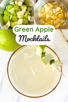 green apple mocko cocktail recipe with text overlay