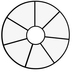 a black and white image of a wheel on a white background, with the center section missing