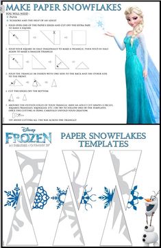 the frozen princess paper snowflakes are being displayed on an iphone screen, with instructions for how to make them