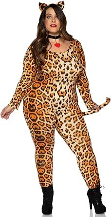 Cougar Costume, Heart Choker Collars, Leg Avenue Costumes, Spandex Catsuit, Sleek Jumpsuit, Tiger Costume, Animal Print Jumpsuit