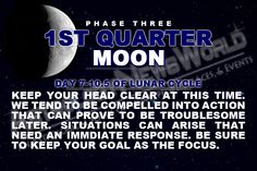 an advertisement for the 1st quarter moon