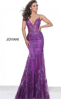 Form Fitting Prom Dresses, Prom Dress Sheer, Ring Dance, Gold Corset, Sheer Corset, Pageant Gown, Jovani Prom, Classy Clothes, Purple Prom