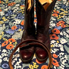 Ladies Cherry Red Ostrich Lucchese Boots And Belt Set. Boots Are Size 7 1/2 And The Belt Is Size 34” Boots Have Some Wear, But Still In Good Condition. Belt Is In Excellent Condition. Red Western Boots For Formal Occasions, Lucchese Boots, Cherry Red, Cherry, Size 7, Women Shoes, Boots, Red, Women Shopping