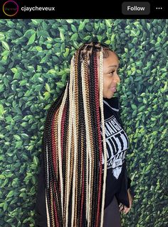 Color Knotless Box Braids, Knotless Color Braids, Long Knotless Braids, Cute Weave Hairstyles, Color Braids, Black Box Braids, Lemonade Braids Hairstyles, Cornrow Hairstyles For Men, Knotless Box Braids