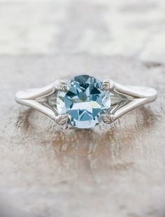 caption:Shown with a 7mm round Aquamarine Ken And Dana Designs, Split Shank Engagement Ring, The Circle Of Life, Shank Engagement Ring, Split Shank Engagement Rings, Aquamarine Engagement Ring, Circle Of Life, Split Shank, Ring Fit