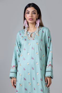 Khaadi EST24200 L Green Eid Prets 2024 Original brand suit fabric and photography lite diffrance in actual print. Festive Spring Sets With Printed Motifs, Spring Patterned Tops With Digital Print, Summer Long Sleeve Sets With Printed Motifs, Blue Lawn Suit For Spring Festivals, Blue Lawn Suit For Spring Festivities, Blue Lawn Suit For Festive Spring Occasion, Embroidered Patterned Sets For Summer, Spring Digital Print Long Sleeve Sets, Embroidered Patterned Summer Set