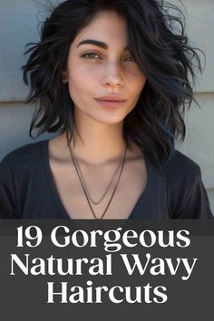 Portrait of a woman with natural wavy hair, gazing at the camera. Thick Wavy Shoulder Length Hair, Thick Wavy Hair Medium Length, Diy Wavy Shag Haircut, 2b Bob Haircut, Medium Layered Haircuts For Wavy Hair, Styles For Short Wavy Hair, Coarse Wavy Hair Haircuts, Trendy Medium Length Haircuts 2024, Wash And Go Wavy Haircuts