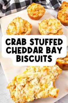 crab stuffed cheddar bay biscuits with text overlay